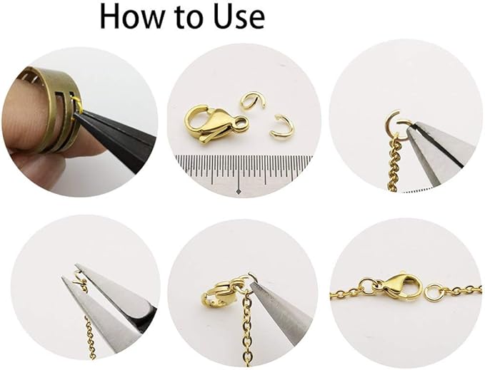 300 pcs Gold Plated Stainless Steel Split Rings Jump Rings Connector Rings for Jewelry Making Necklaces Bracelet Earrings Keychain DIY Craft (13297-Gold, 4mm)