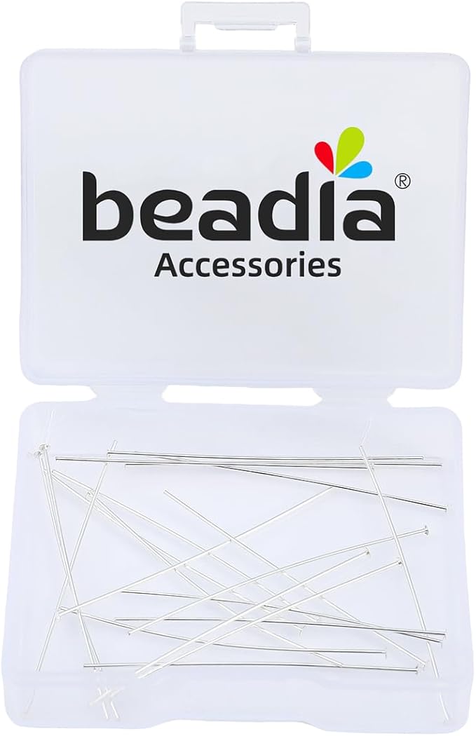 925 Sterling Silver Flat Head Pins 0.5x40mm 20pcs for Jewelry Making Findings