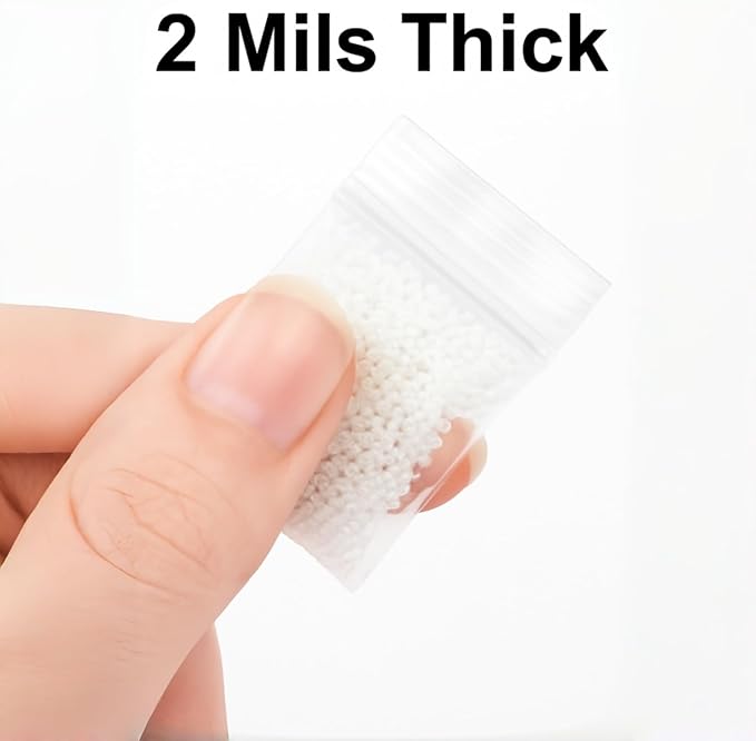 700pcs 1.25 x 1.25 inch Small Plastic Bags, 2 mil Thick, Zip Bag, Mini Clear Jewelry Bags, Baggies with Resealable Zip Bag for Small Business, Daily Vitamin, Jewelry, Candy