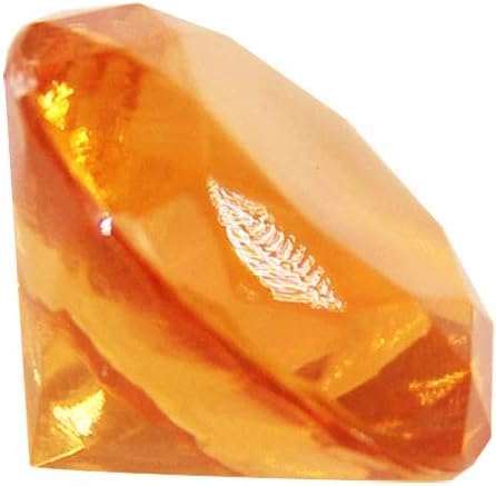 WELMATCH Orange Acrylic Diamond Vase Fillers 1 Pound - 240 pcs 3/4 Inch Wedding Party Event Banquet Birthday Decoration Crystals Gem Table Scatters (Orange, 240 pcs)