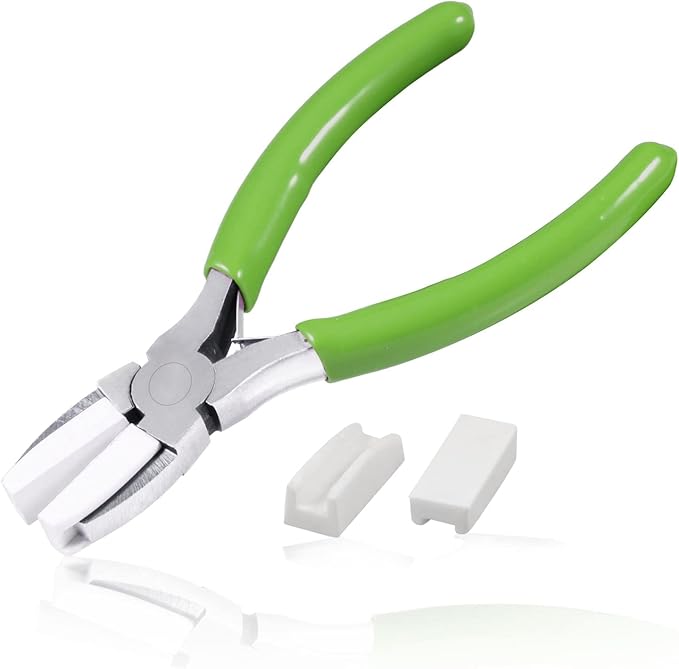 5 Inches Double Nylon Jaw Pliers Flat Nose Pliers for Jewelry Making with 2 Replacement Nylon Jaws Parallel Plier Soft Jaw Plier Jewelry Making Tools for Beading Wire Shaping DIY Hobby