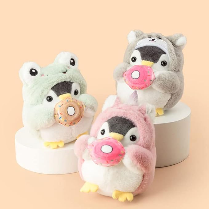 BONICI Men Women Creative Cute Lovely Cosplay Costume Play Changing Clothes Donut Penguin Pendant Keychain Key-Chains Keyring Gift Pendant Handbag Tote Purse Backpack Decoration Car Key -Rabbit