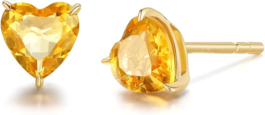 FANCIME 14k Solid Yellow Gold Stud Earrings Gemstone Prong Cluster Stud Earrings Fine Jewelry Gifts for Her Mom Women Wife