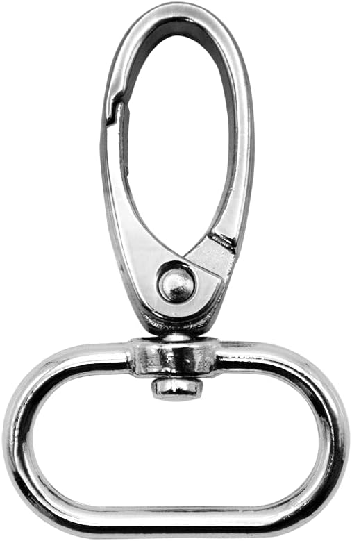 Swivel Lobster Claw Clasps 1 Inch 15pcs - Heavy Duty Metal Clasps with Secure Lock, Curved Snap Hooks for Bags, Jewelry Making, Keychains, Lanyards & DIY Craft Supplies (Silver, 1 inch)
