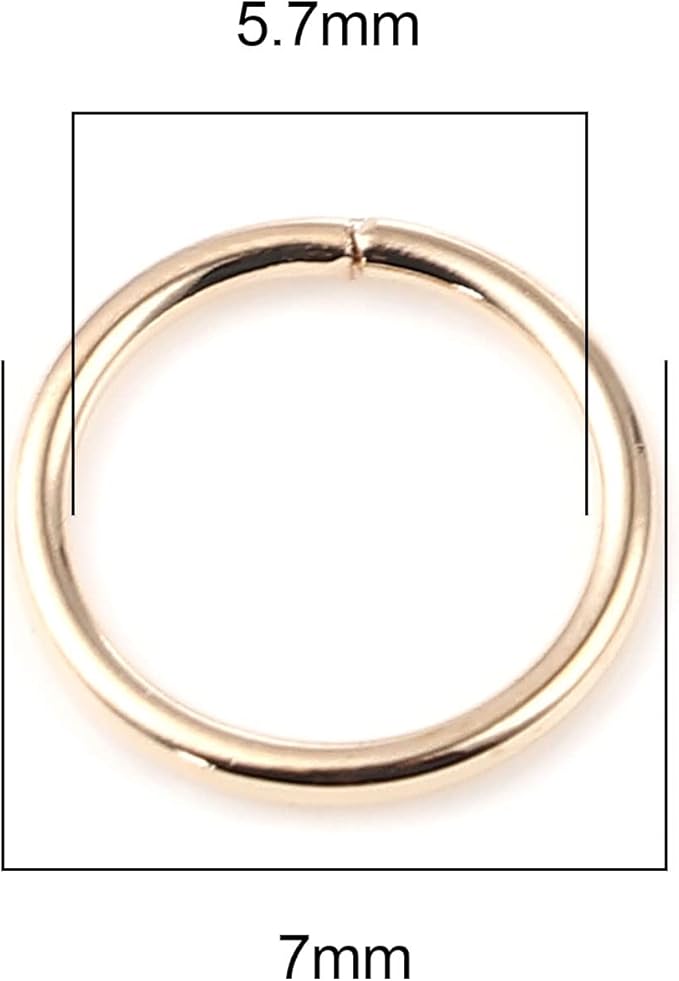 200 Pieces - 7mm Jump Rings KC Gold Tone Plated - 21 Gauge (0.7mm Thickness)