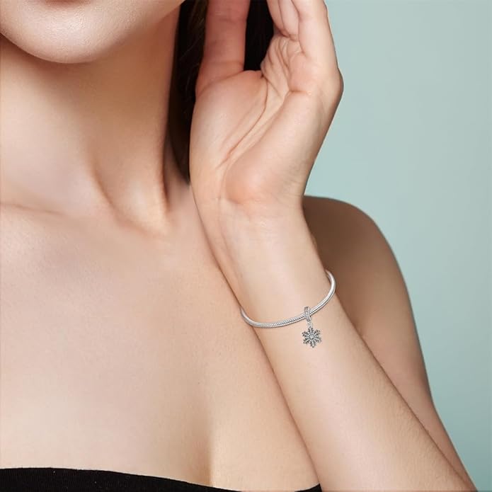 HONGRUI 925 Sterling Silver Charm for Bracelets Necklace Fashion Heart Bow Flower Family Butterfly Pendant Bead Charm for Women Festival jewelry gifts