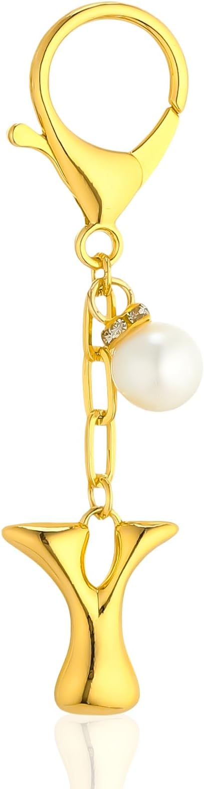 VICKHU Gold Plated Bubble Initial Letter Cute Keychain for Women Car Key Purse Decorative Keyring Handbag Charms Fashion