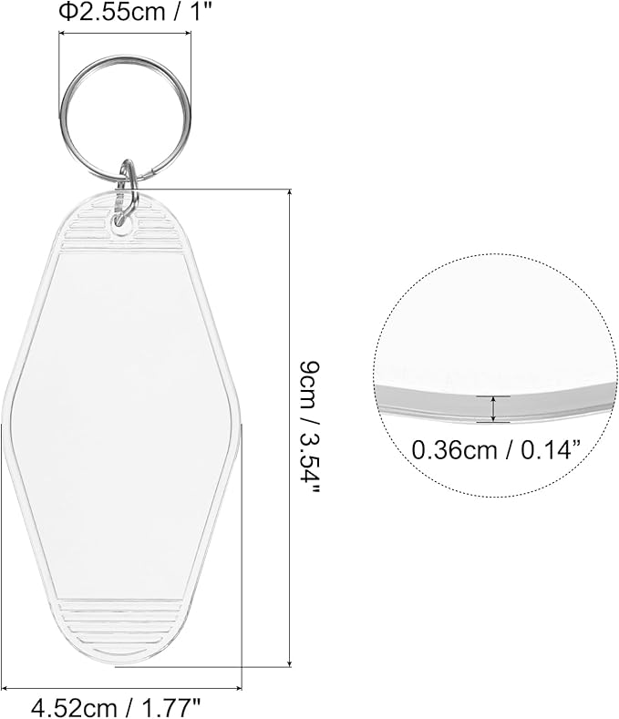 uxcell 40pcs Hotel Keychains Blank Vintage Plastic Rhombus Motel Keychains Hotel Key Tags Rings for DIY Luggage Labels