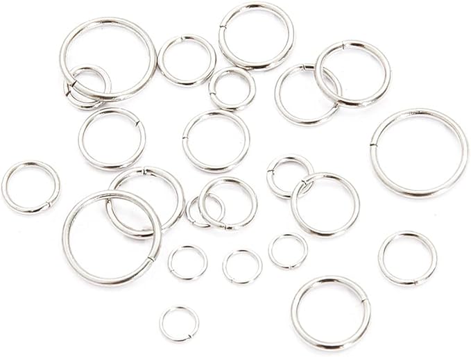 Silver Jewelry Jump Rings Open Jump Rings for Jewelry Making 4mm 5mm 6mm 7mm 8mm 10mm O Ring for DIY Bracelet Earrings Necklace Jewelry Findings Connectors Jumprings