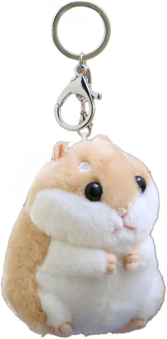 Cute Hamster Plush Keychain - Soft Small Hamster Bag Charm Accessory Adorable Key Holder for Backpack Handbag