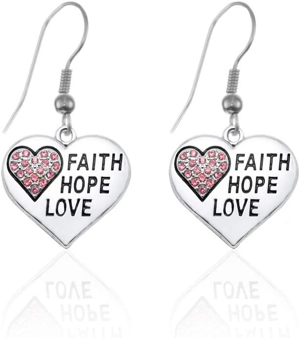 Inspired Silver - Silver Customized Charm French Hook Drop Earrings with Cubic Zirconia Jewelry