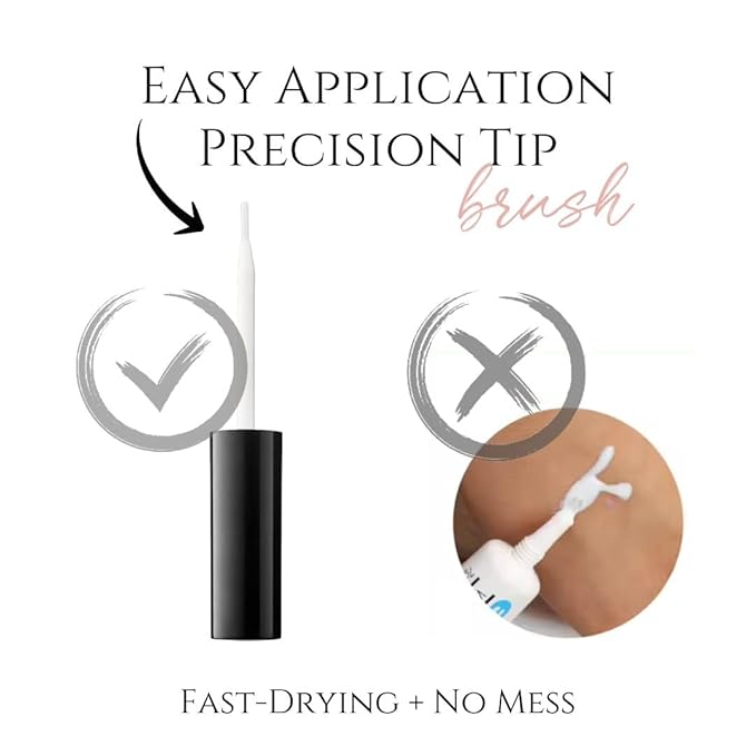 True Beauty Lashes - Gentle Formula Lash Glue - 24 Hour Hold - Cluster Strip False Lash Extension Eyelash Glue - Soothing Aloe Lash Adhesive - Dries Clear - Water Resistant