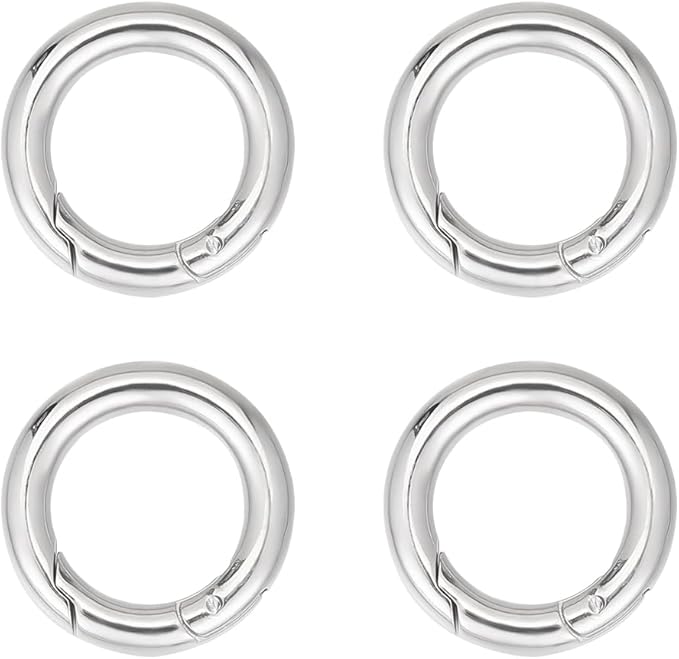 UNICRAFTALE 4pcs Stainless Steel Spring Gate Rings 20mm Inner O Rings Keychain Ring Round Gate Round Clips Snap Hooks Spring Keyring Buckle Clasps for Bag Purse Shoulder Strap Key Chains