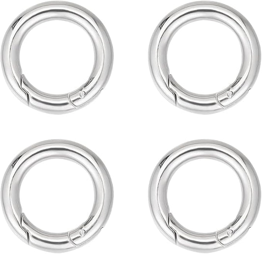 UNICRAFTALE 4pcs Stainless Steel Spring Gate Rings 20mm Inner O Rings Keychain Ring Round Gate Round Clips Snap Hooks Spring Keyring Buckle Clasps for Bag Purse Shoulder Strap Key Chains