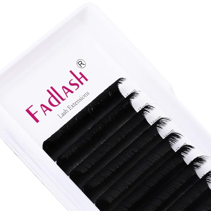 FADLASH Easy Fan Lash Extensions Volume Eyelash Extensions Mixed Tray 3D 4D 5D 6D 7D 10D Lash Extensions 0.07 Soft Self Fanning Volume Lashes Supplies Blooming Lashes (0.07-D, Mix 15-20mm)