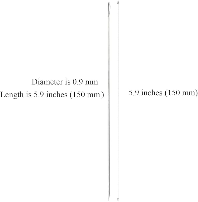 10Pcs Lei Needle for Leis Making, 5.9 Inch Large Eye Sewing Beading Needle for Art Craft Long Lei Needle to Make Hawaiian Flower Lei for Graduation Wedding Birthday Party, Dia 0.9mm, LXLVOUEG
