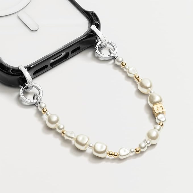 CASETiFY Charm Keychain - Metallic Bow/Classic Pearl/Shiny Silver/C Cube Chain