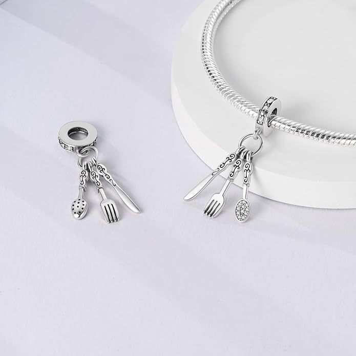 NARMO Charms for Bracelets 925 Sterling Silver Star Dangle Charms Car Keys Lipstick Dangle Charm Beads for Women Bracelets Necklace