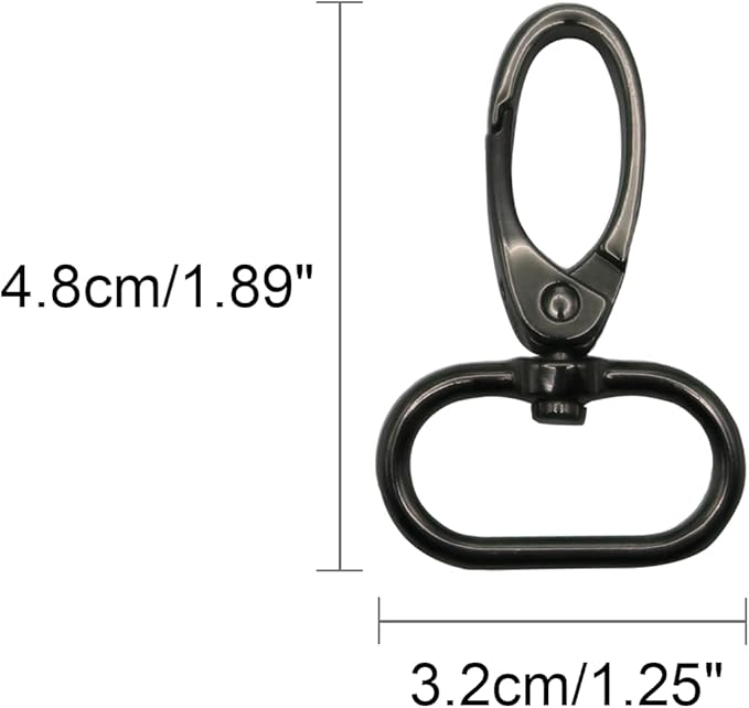 Swivel Lobster Claw Clasps 1 Inch 15pcs - Heavy Duty Metal Clasps with Secure Lock, Curved Snap Hooks for Bags, Jewelry Making, Keychains, Lanyards & DIY Craft Supplies (Gunmetal, 1 inch)