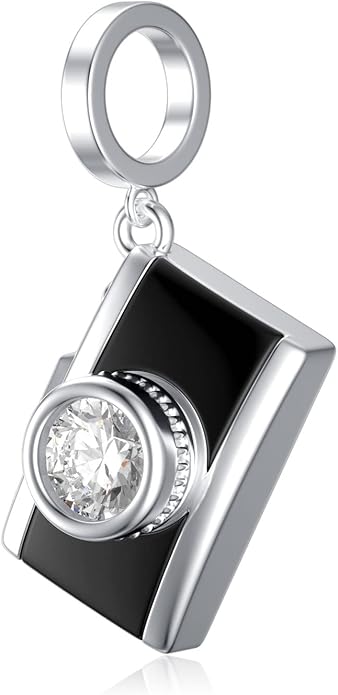 LONAGO 925 Sterling Silver Personalized Photo Charm Fit Snake Bracelet Necklace Customized Image Picture Bead for Women