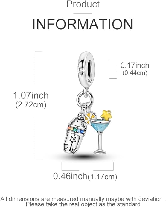 NARMO Charms for Bracelets 925 Sterling Silver Star Dangle Charms Car Keys Lipstick Dangle Charm Beads for Women Bracelets Necklace