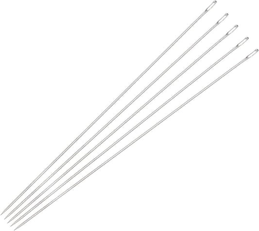 uxcell 50Pcs Beading Needles Fine Thin Long Straight Sewing Embroidery Threads Stainless Steel 3.94 Inch 0.4mm Wire Diameter