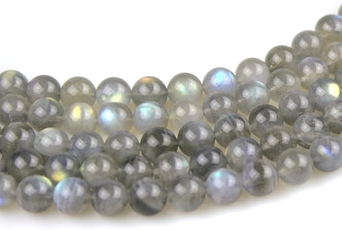 MJDCB Natural Round Stone Beads 4mm Labradorite Loose Gemstone Beads for Jewelry Making Bracelet Necklace 85pcs