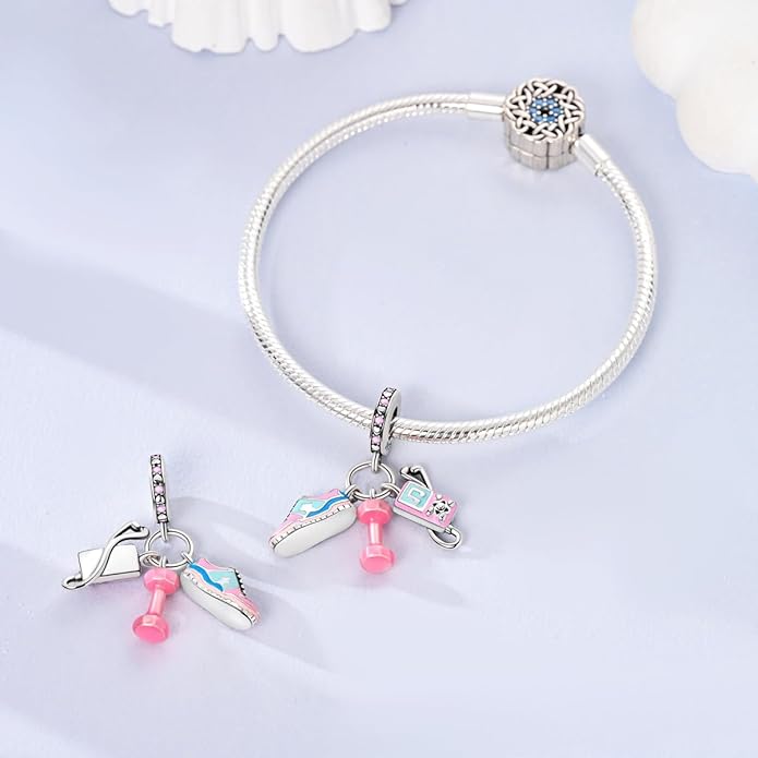 NARMO Charms for Bracelets 925 Sterling Silver Star Dangle Charms Car Keys Lipstick Dangle Charm Beads for Women Bracelets Necklace