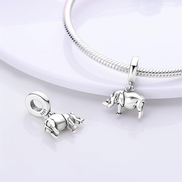 HONGRUI 925 Sterling Silver Charm for Bracelets Necklace Fashion Heart Bow Flower Family Butterfly Pendant Bead Charm for Women Festival jewelry gifts