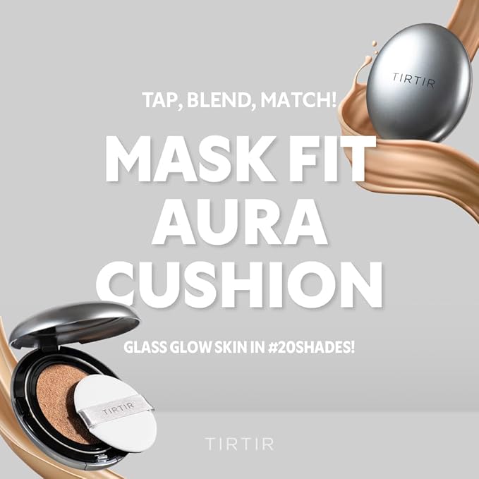 [*Mini Size*] TIRTIR Aura Glow Silver Cushion | Korean Cushion Foundation, (#29N Natural Beige, 0.15 Fl Oz)