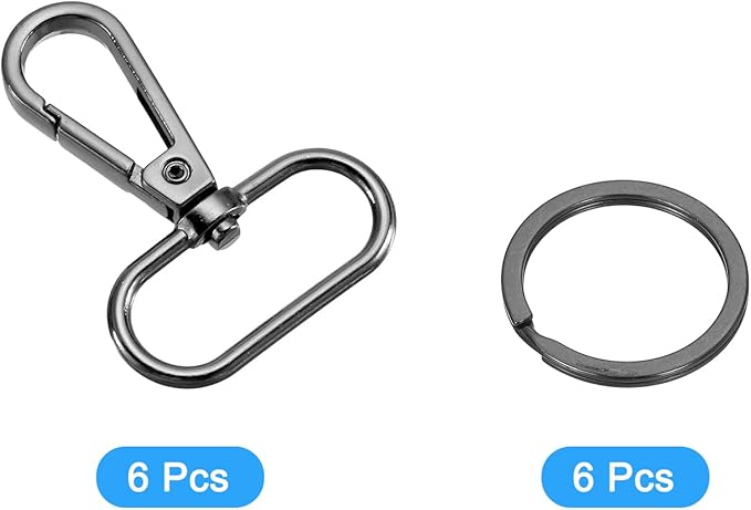 uxcell 12 Pcs Swivel Clasp Hook, 1.26" Purse Snap Clasps Detachable for Bag, Grey