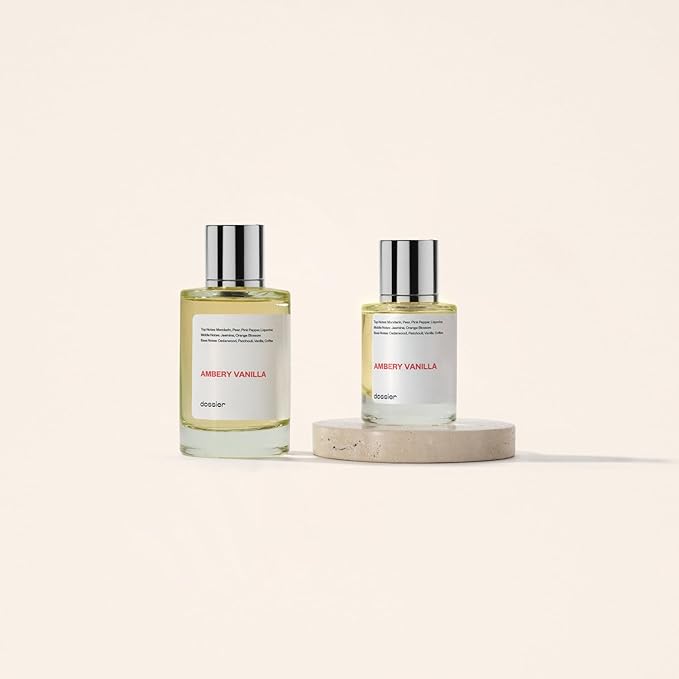 Dossier - Ambery Vanilla 3.4Oz (100ml) - Eau de Parfum - Inspired by YSL's Black Opium - Long-lasting Fragrance - Feminine