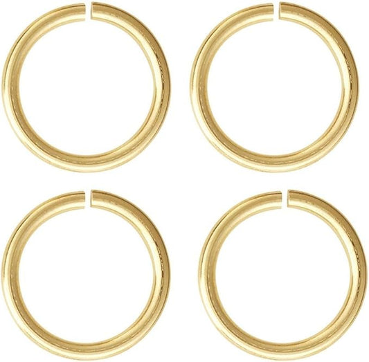 400pcs Open Jump Ring O Ring Connector 8mm (0.3 Inch) 18K Yellow Gold Plated for DIY Craft Jewelry Making CF168-8