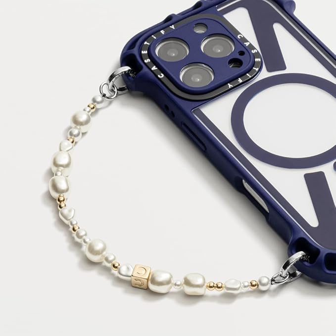 CASETiFY Charm Keychain - Metallic Bow/Classic Pearl/Shiny Silver/C Cube Chain