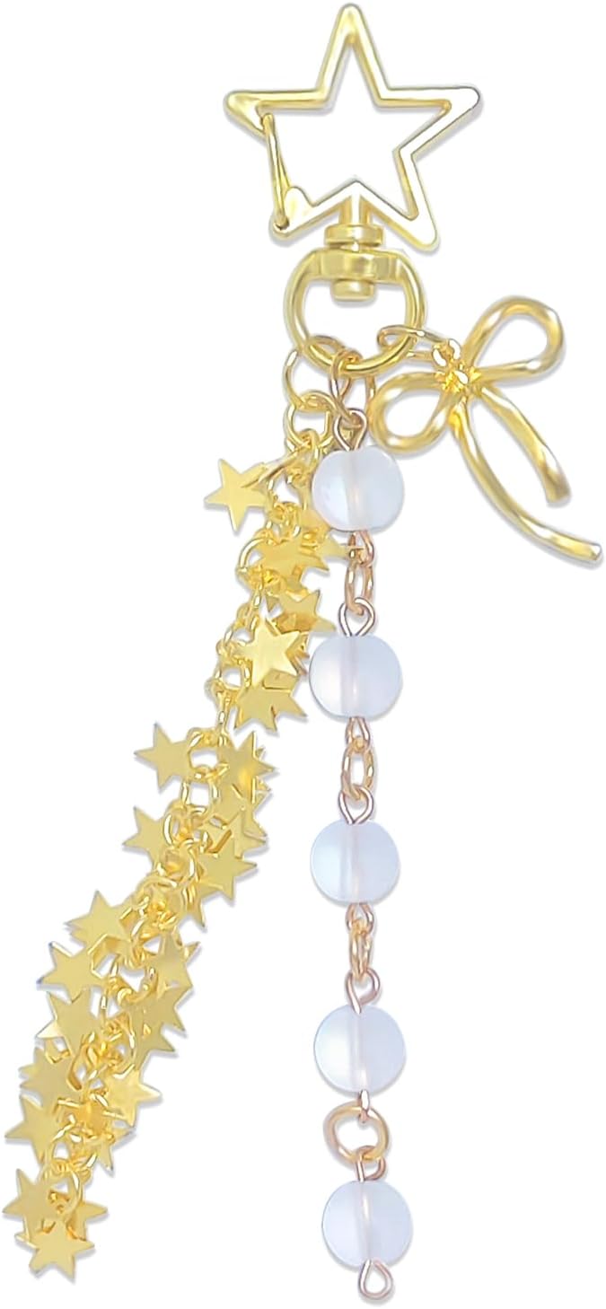 Y2K Aesthetic Keychains for Women Cute Flowers Star Cake Jellyfish Keychins Charms Kawaii Bag Purse Decor