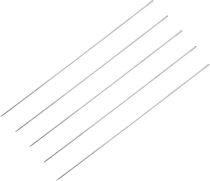 5Pcs Hawaiian Lei Needle for Leis Making, 10 Inch Large Eye Sweing Long Needle for Flower Lei Making Lei Needle to Make Hawaiian Lei for Graduation Wedding Birthday Party, Dia 0.6 mm, LXLVOUEG