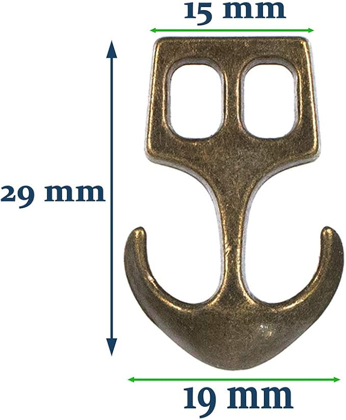 Paracord Planet Two Hole Clasps – Anchor, Bronze (2 Pack)