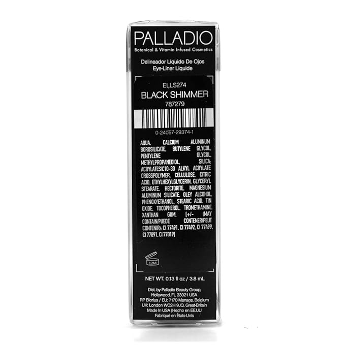 Palladio Liquid Eyeliner, Black Shimmer, Highly Pigmented, Waterproof, Smear-Proof, Includes Easy G Wand Applicator