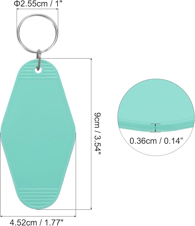 uxcell 40pcs Hotel Keychains Blank Vintage Plastic Rhombus Motel Keychains Hotel Key Tags Rings for DIY Luggage Labels