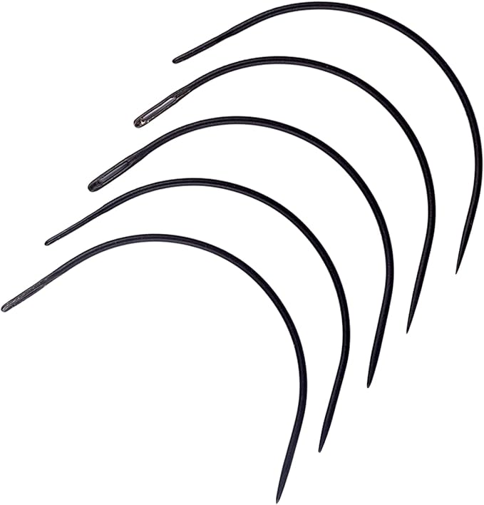 Big Kizzy C Curve Weaving Needles for Weft Extensions, Easily sew in Human Hair Extensions, Wigs, and Hair Pieces