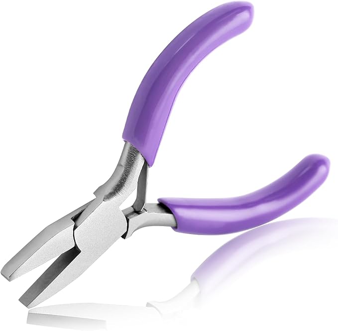SPEEDWOX 3-Inch Duckbill Pliers - Mini Flat Nose Pliers with Smooth Jaws for Jewelry Making