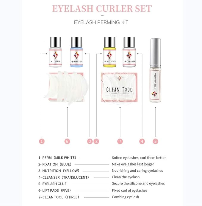 Lash Lift Kit Eyelash, Perming Full Lash Kit All in 1, Professional Eyelash Curling Lash Extension Set, Upgraded Glue Version, Semi-Permanent Lash Lifting Tools Suitable for Salon ICONSIGN