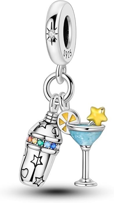 NARMO Charms for Bracelets 925 Sterling Silver Star Dangle Charms Car Keys Lipstick Dangle Charm Beads for Women Bracelets Necklace