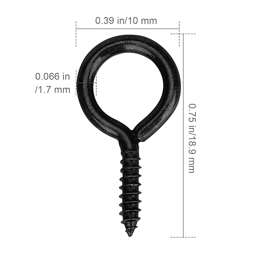 Aovchei Eye Screws, 300PCS 0.75 Inches Heavy Duty Metal Screw Hooks, Self Tapping Eye Bolts, Indoor & Outdoor for Hanging Artwork, Black