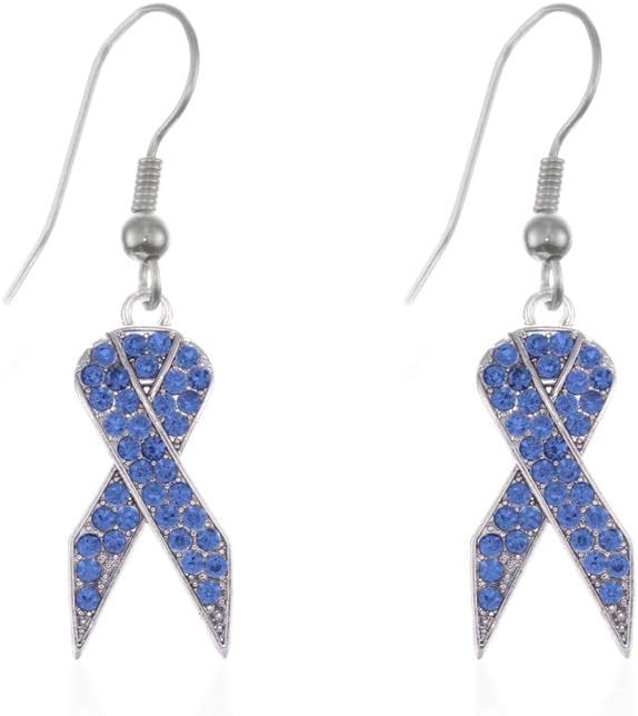 Inspired Silver - Silver Customized Charm French Hook Drop Earrings with Cubic Zirconia Jewelry