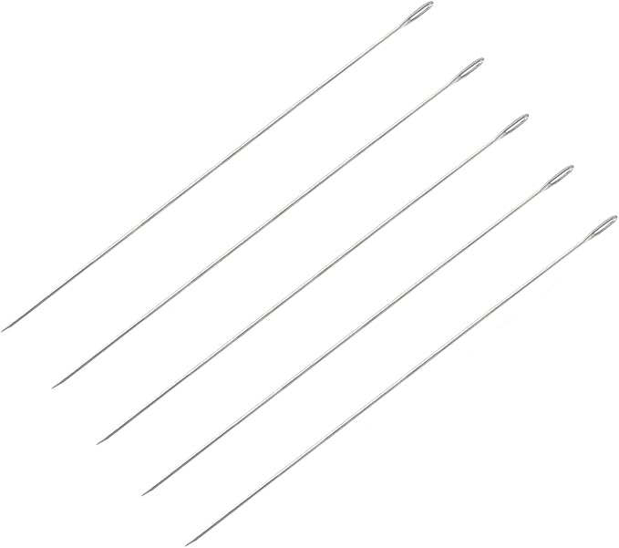 5Pcs Lei Needle for Leis Making, 9.1 Inch Large Eye Sewing Beading Needle for Art Craft Long Lei Needle to Make Hawaiian Flower Lei for Graduation Wedding Birthday Party, Dia 1.2mm, LXLVOUEG
