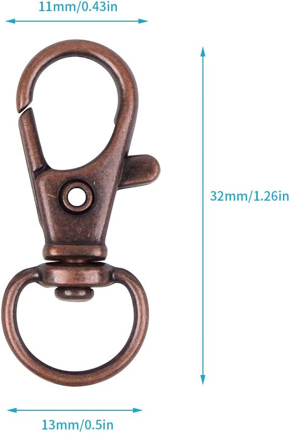 100PCS Keychain Hooks with Key Rings Metal Swivel Lobster Claw Clasps, for Keychain Clip Lanyard, Jewelry Making, Crafts