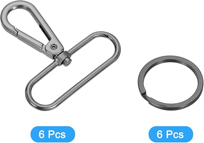 uxcell 12 Pcs Swivel Clasp Hook, 1.97" Purse Snap Clasps Detachable for Bag, Grey