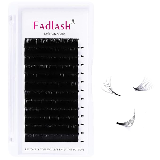 Easy Fan Volume Lashes Eyelashes Extension 0.03 D Curl 8mm Mega Volume Lash Extensions FADLASH Self Fanning Lash Extension Supplies Lash Trays Automatic Flowering (0.03-D, 8mm)