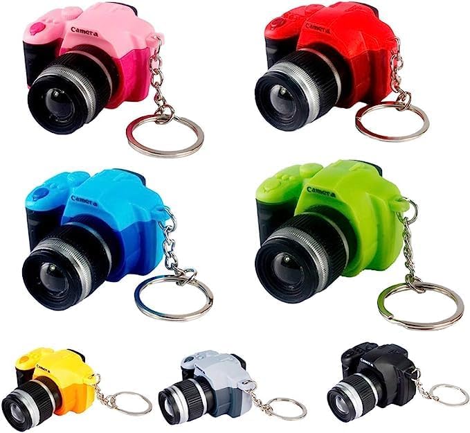 Camera Key Ring Decor Bag Wallet Pendant, Camera Keychain with Sound, Mini Camera Design Keychain Cute Novelty Ring Key Chain Pendant Creative Gift Key Chain Decorative